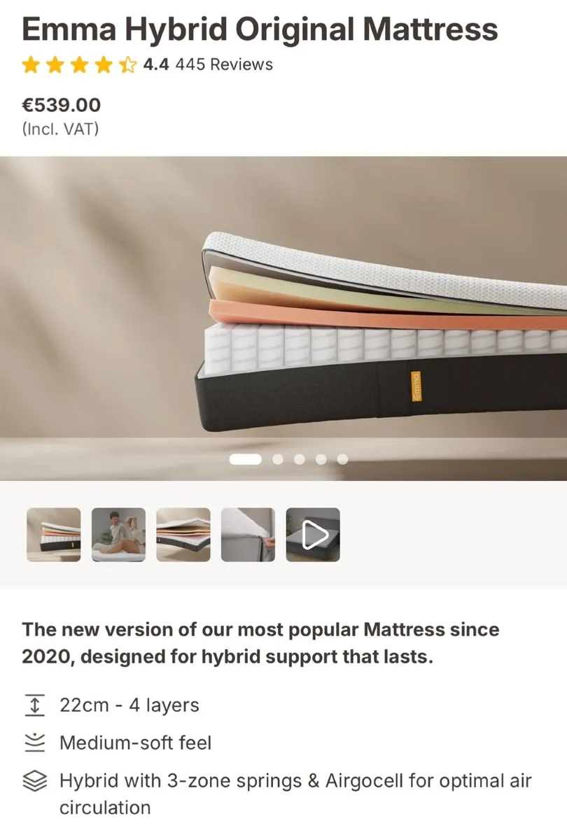 Emma King Size Original Mattress - Image 1