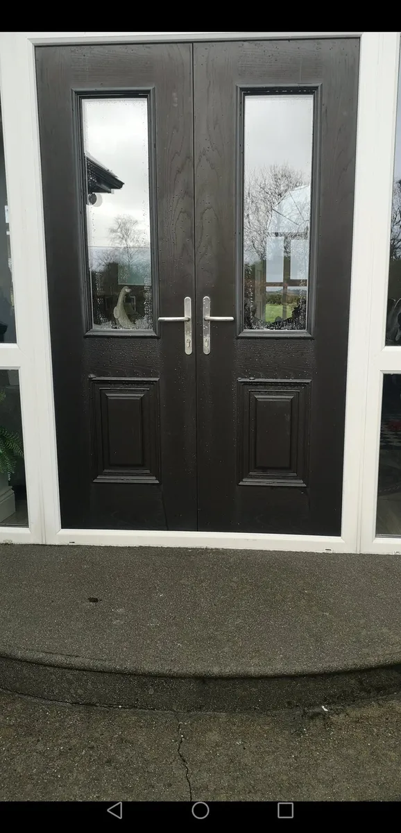 Pair of Black Palladio Double Doors (White Inside) - Image 1