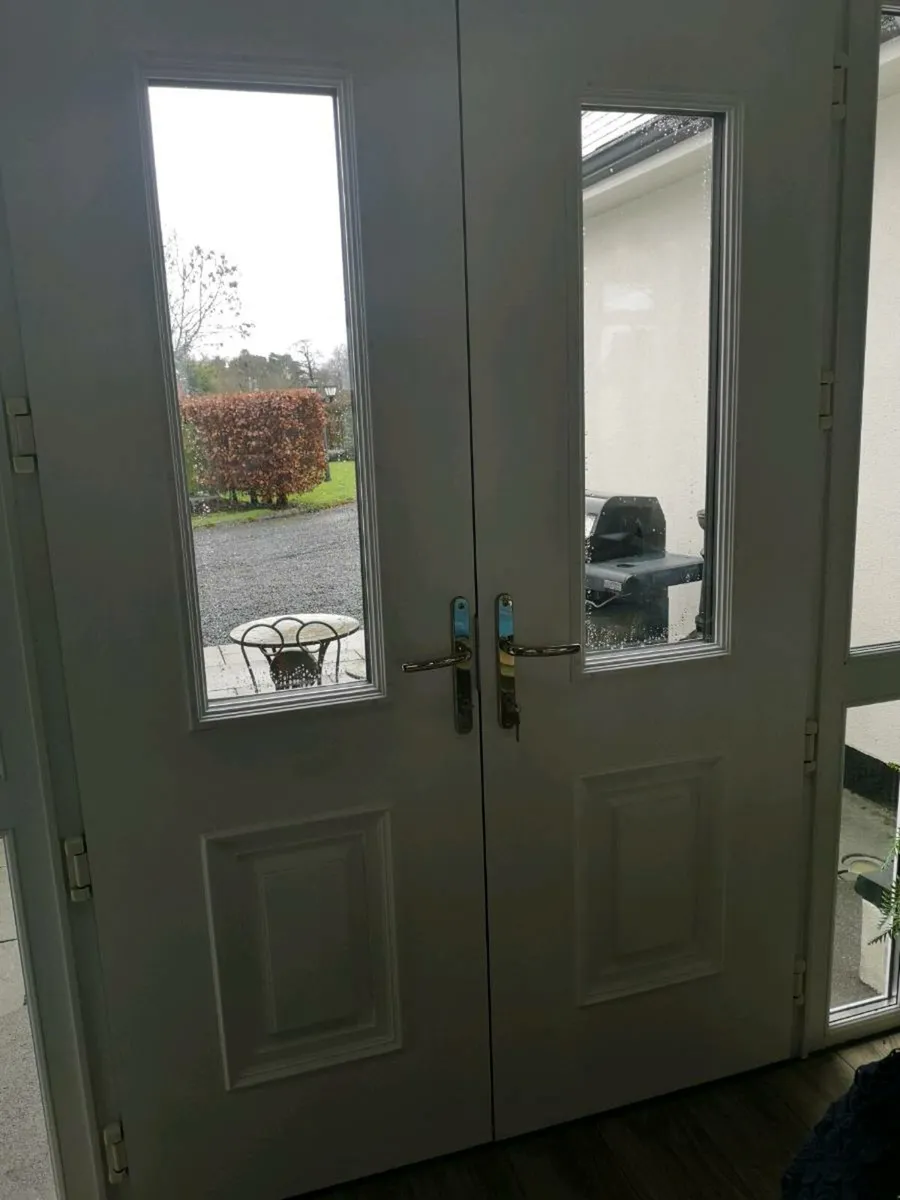 Pair of Black Palladio Double Doors (White Inside) - Image 2