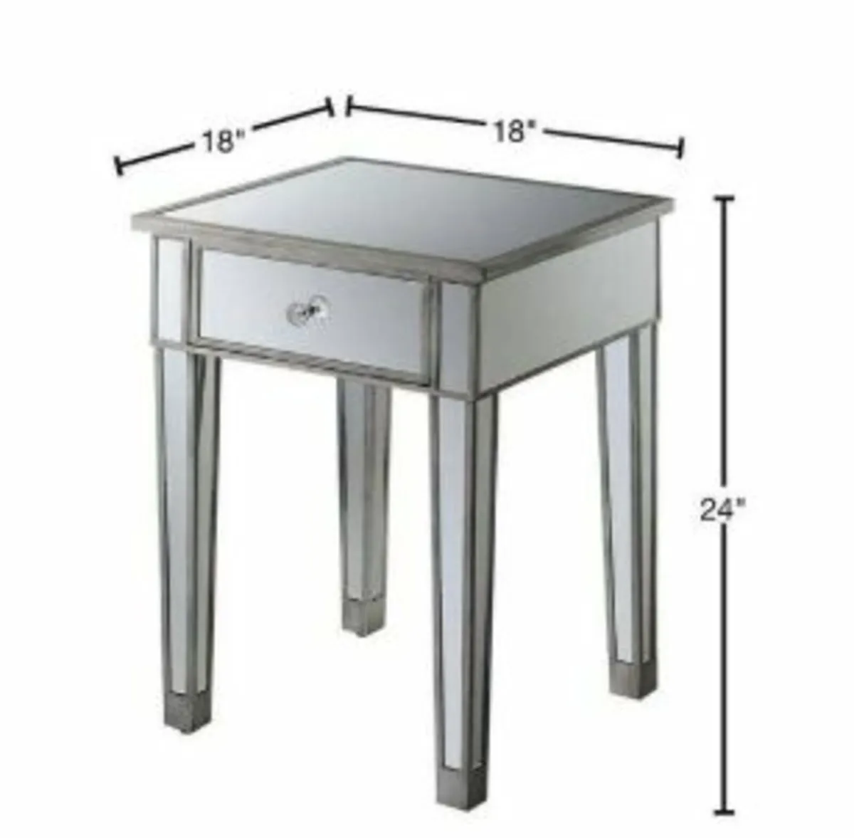 Elegant Mirrored Bedside Tables x 2 - Perfect Pair - Image 3