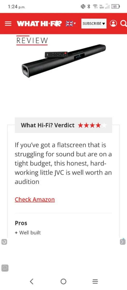 JVC Sound bar 2.0 Bluetooth TH-W513B - Image 2