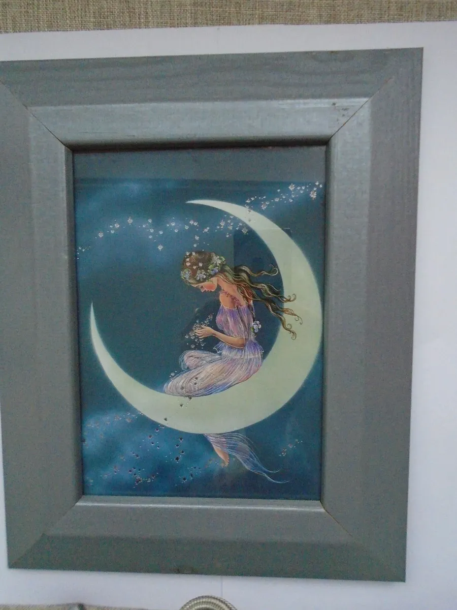 Fairy on the Moon picture, Home decor.Gift - Image 1