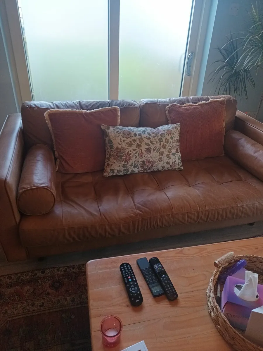 EZ Living brown leather sofa - Image 2