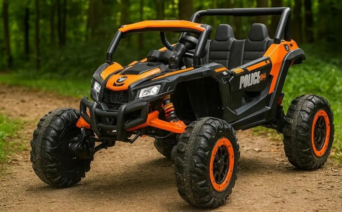 Orange Rechargeable 12V Battery Powered Kids UTV - Image 1