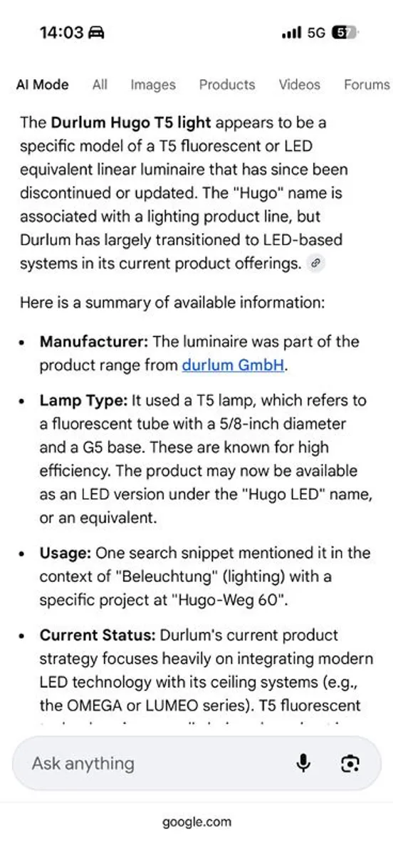 T5 Fluorescent Lights Anodized Housing