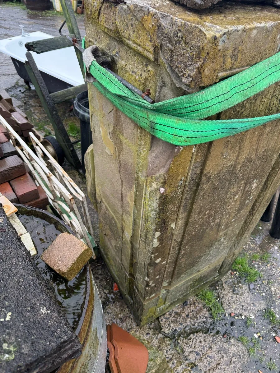 Old sandstone church post. - Image 2