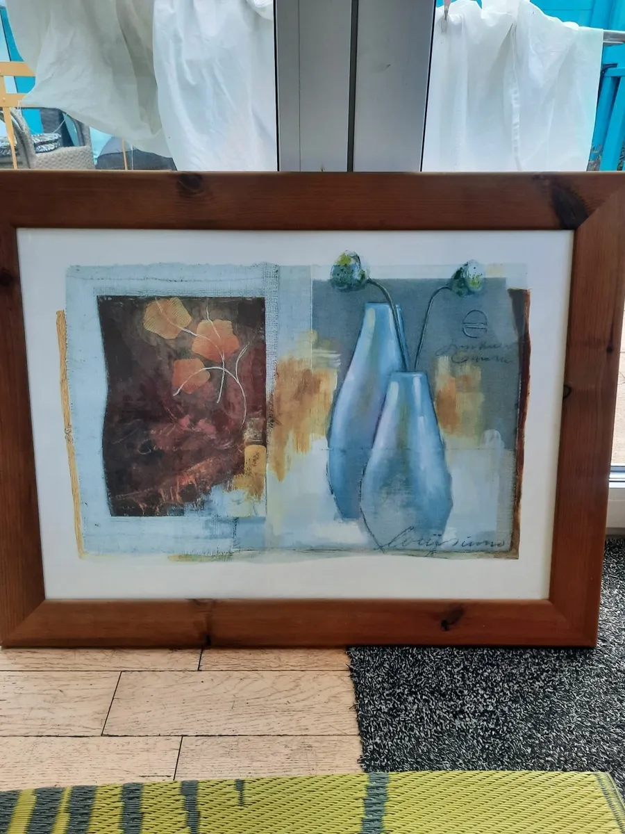 3 pine framed pictures. - Image 2