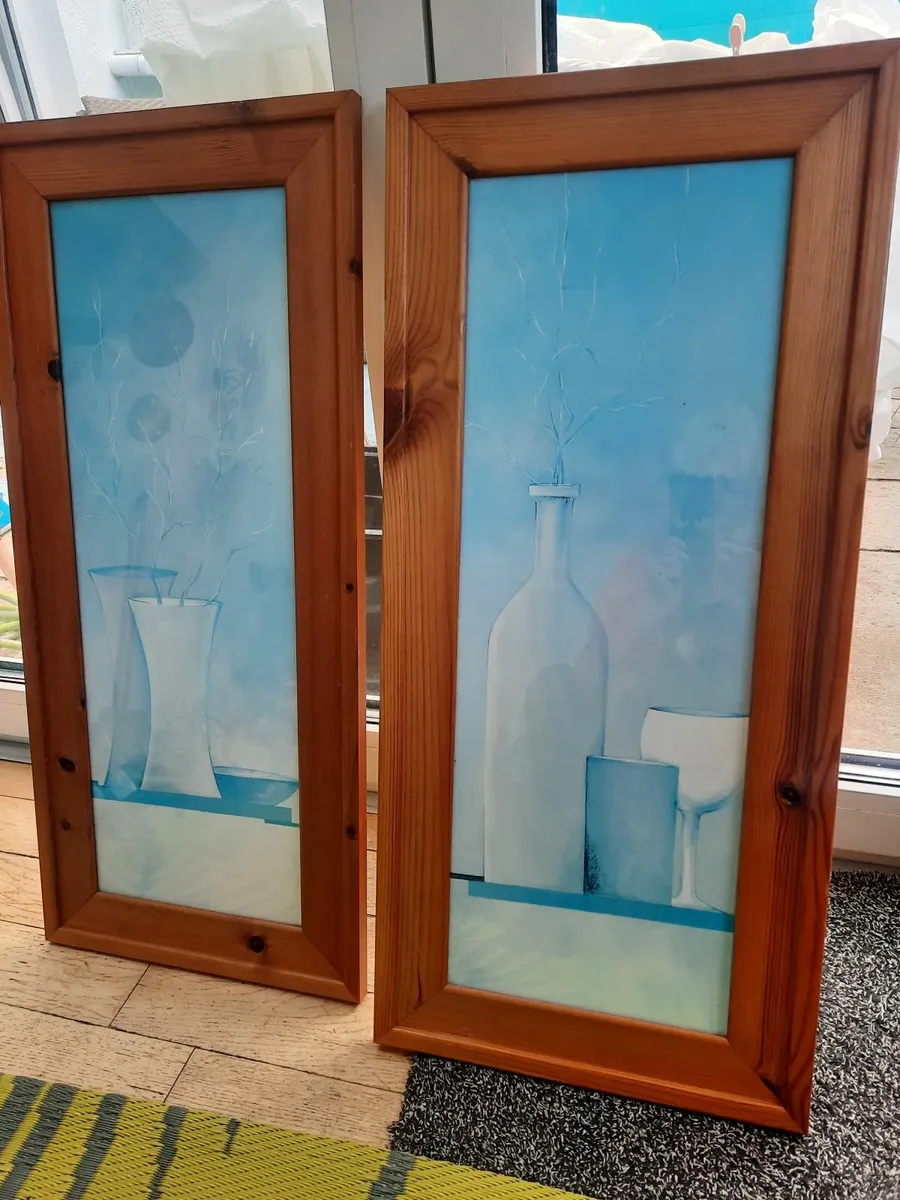 3 pine framed pictures. - Image 3