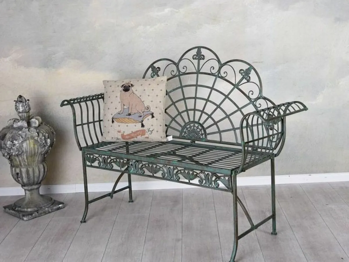 Garden Bench Antique Iron Bench Nostalgic Bench Wr - Image 1