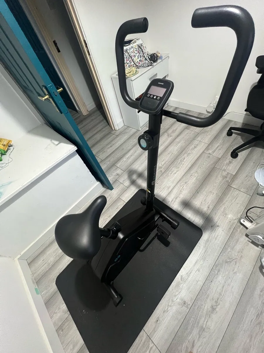 Exercise Bike and Protective Mat - Image 1