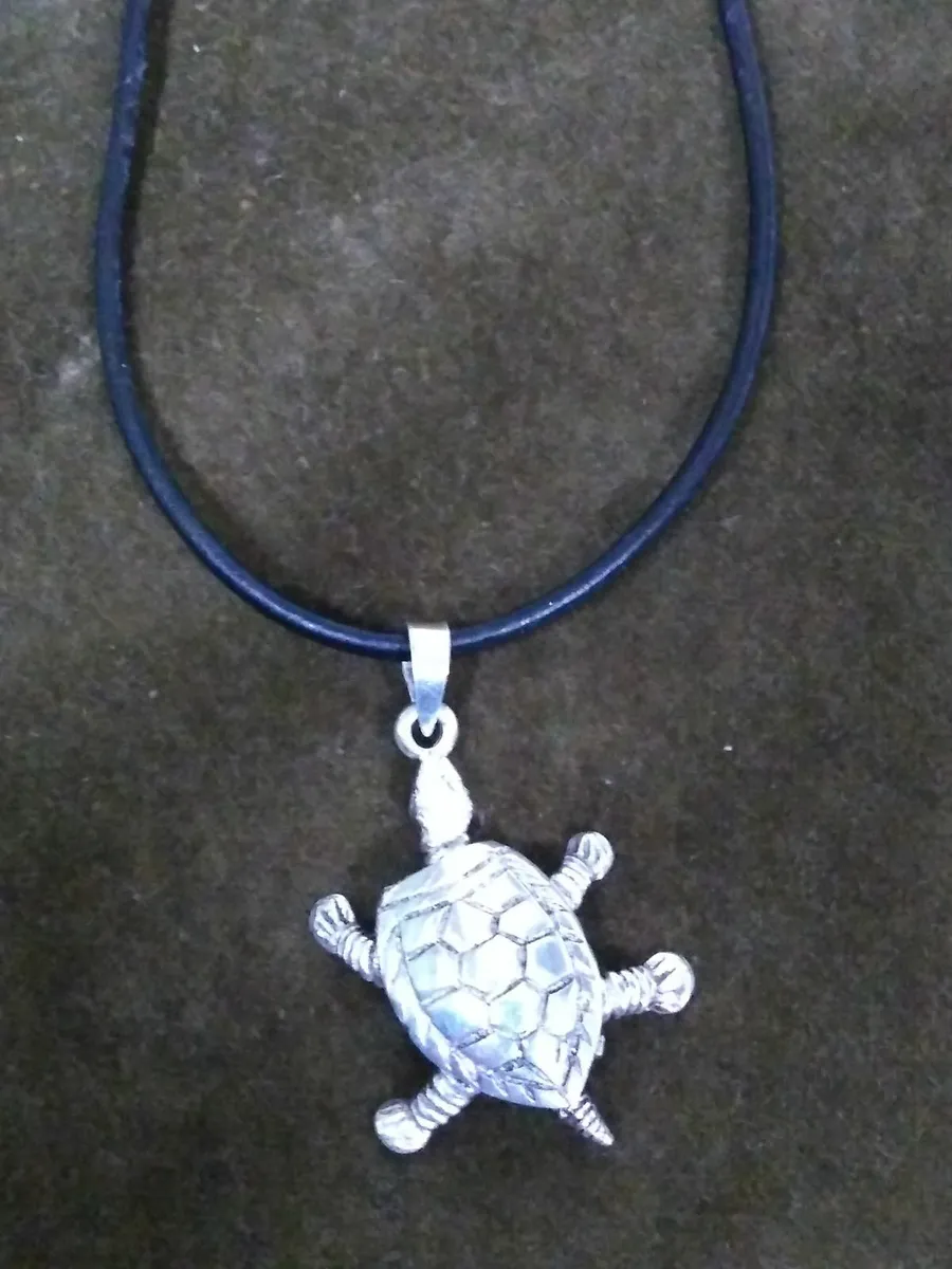 Vintage 925 Silver Tortoise Turtle Necklace - Image 2