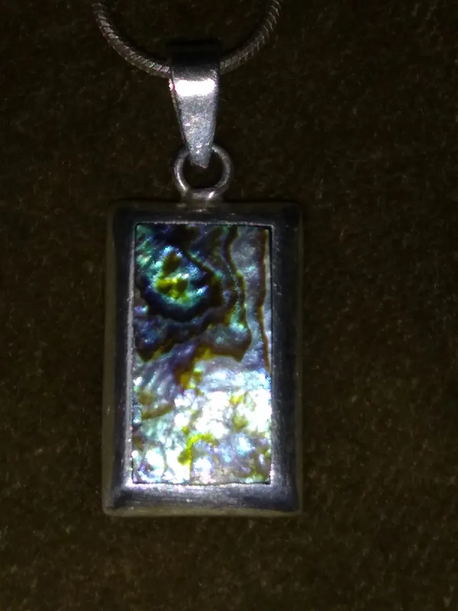 Vintage 925 Silver & Abalone Shell Necklace - Image 3