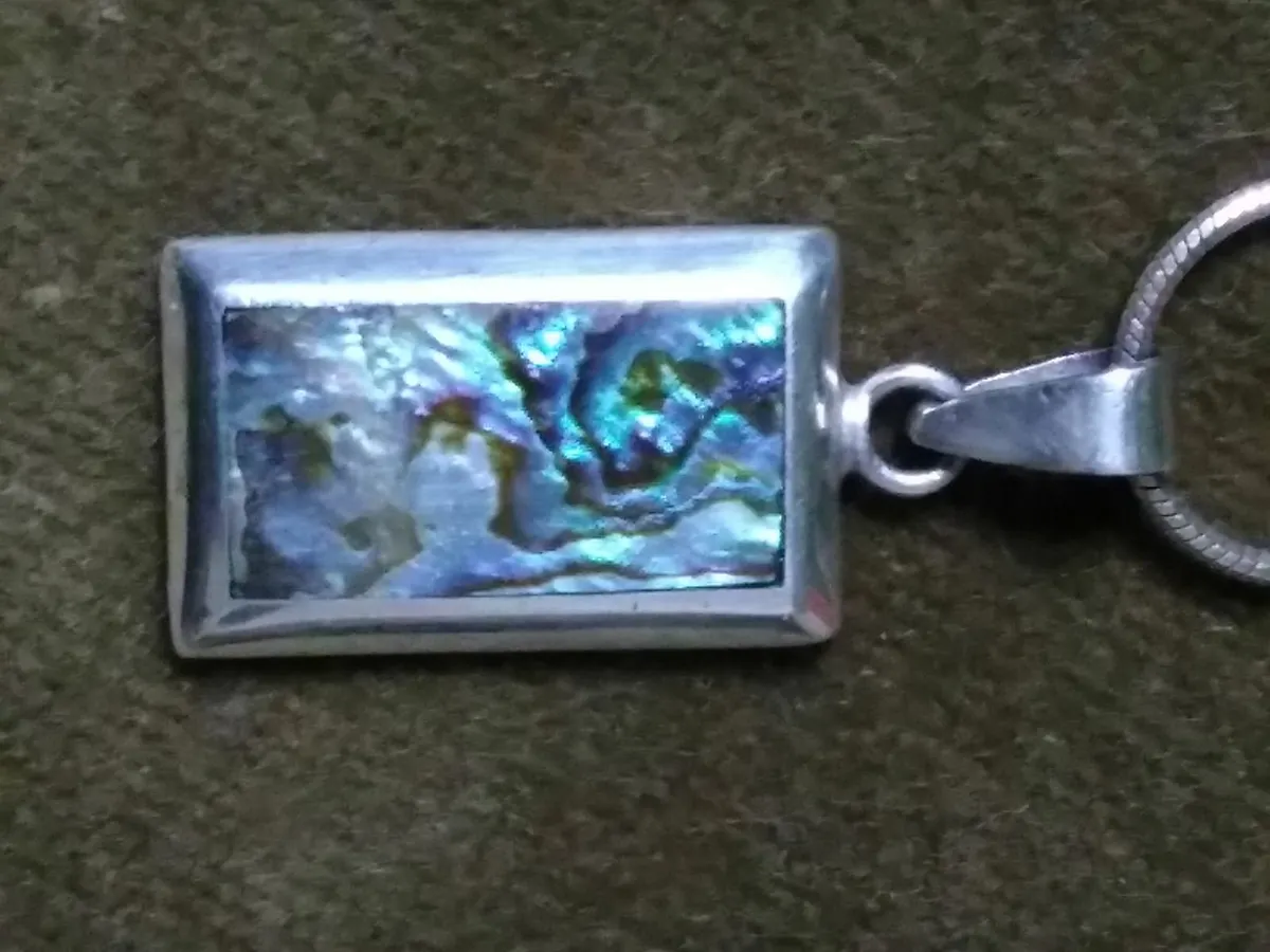 Vintage 925 Silver & Abalone Shell Necklace - Image 4