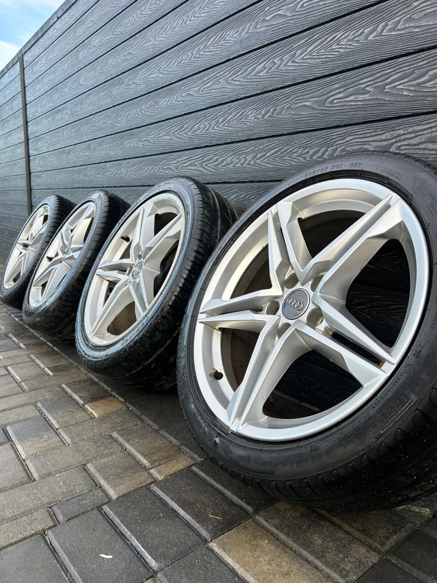 18” GENUINE AUDI A4 S-LINE ALLOY WHEELS & TYRES - Image 1