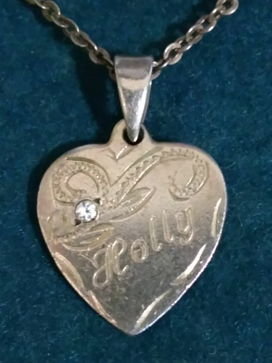Vintage 925 Silver 'Holly' Heart Necklace - Image 1
