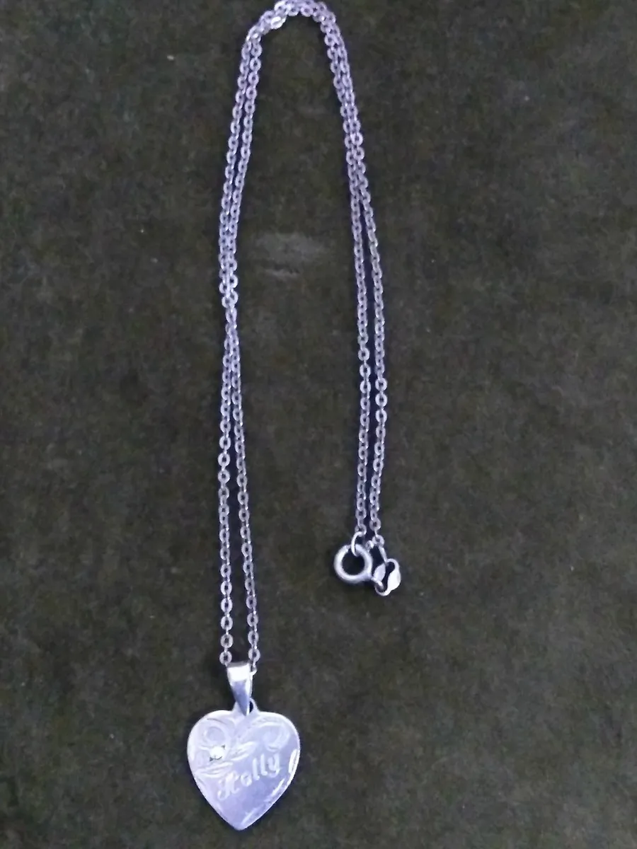 Vintage 925 Silver 'Holly' Heart Necklace - Image 4
