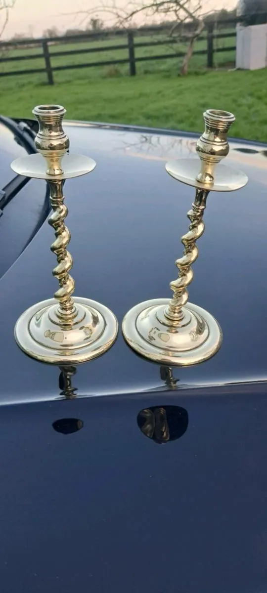 2 original brass candle stick holders