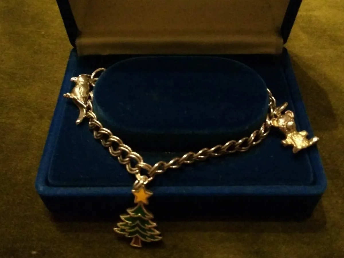 Vintage 925 Silver Charm Bracelet - Image 1