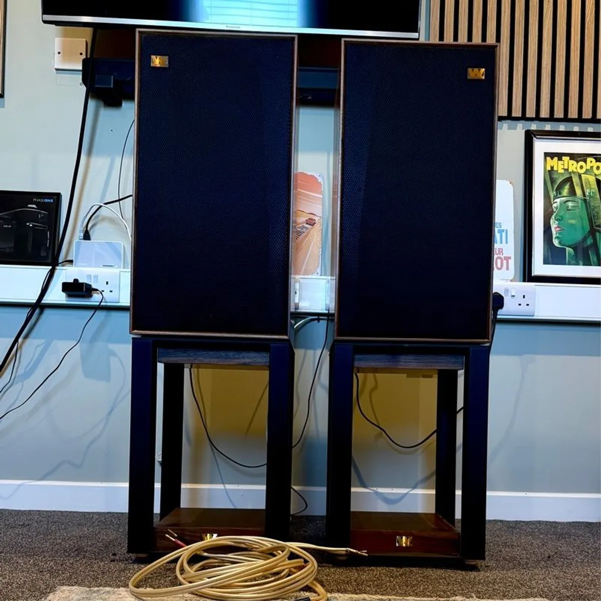 Wharfedale Linton's (Walnut) with Stands - Image 1