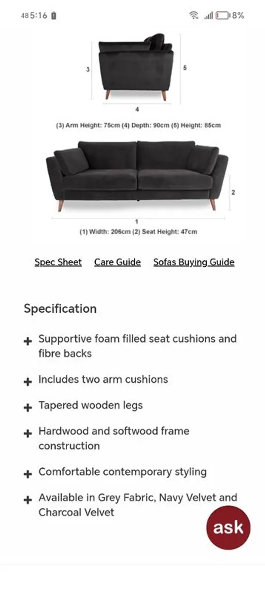 3-seater sofa - Image 4