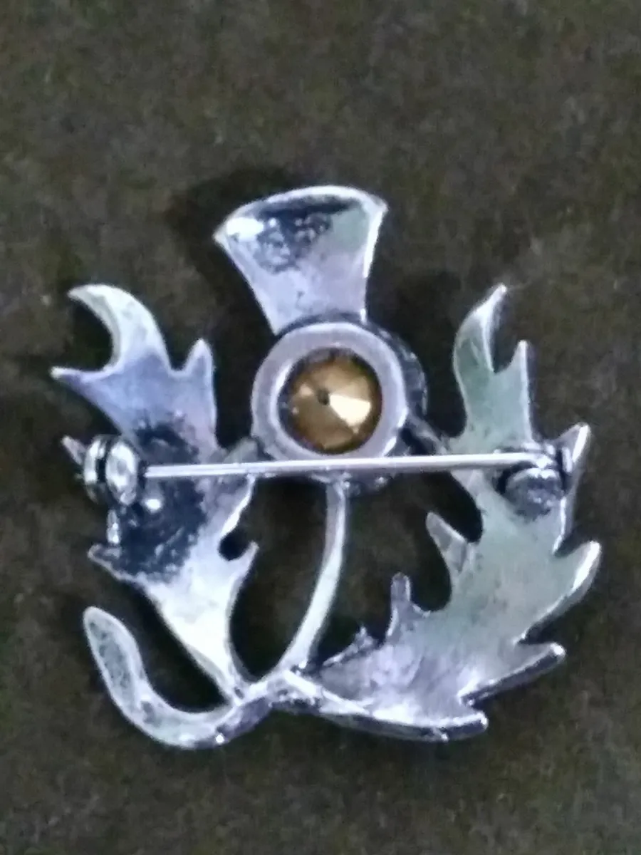 Vintage Pewter Scottish Thistle Brooch - Image 2