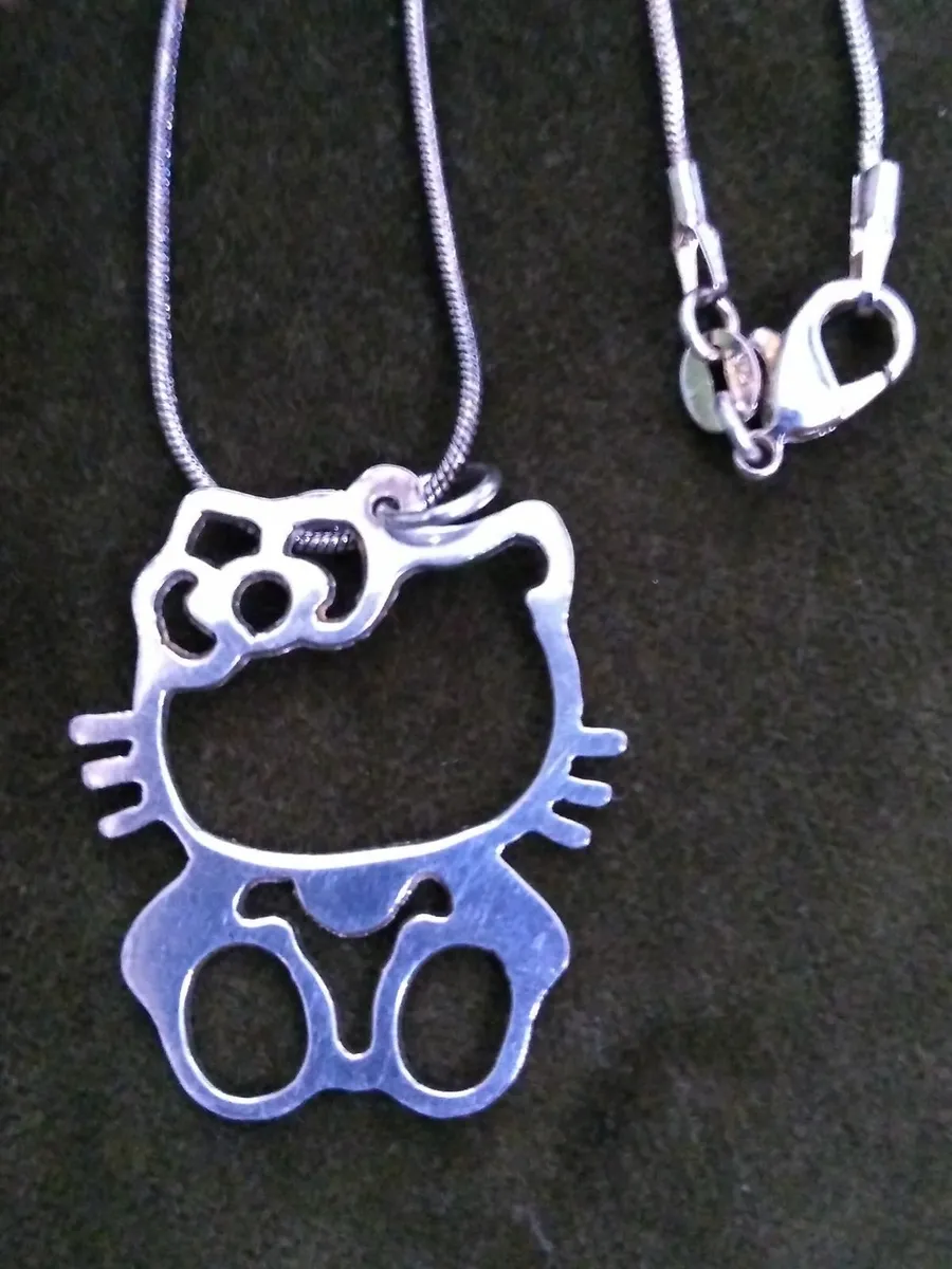 Vintage 925 Silver Hello Kitty Necklace - Image 2