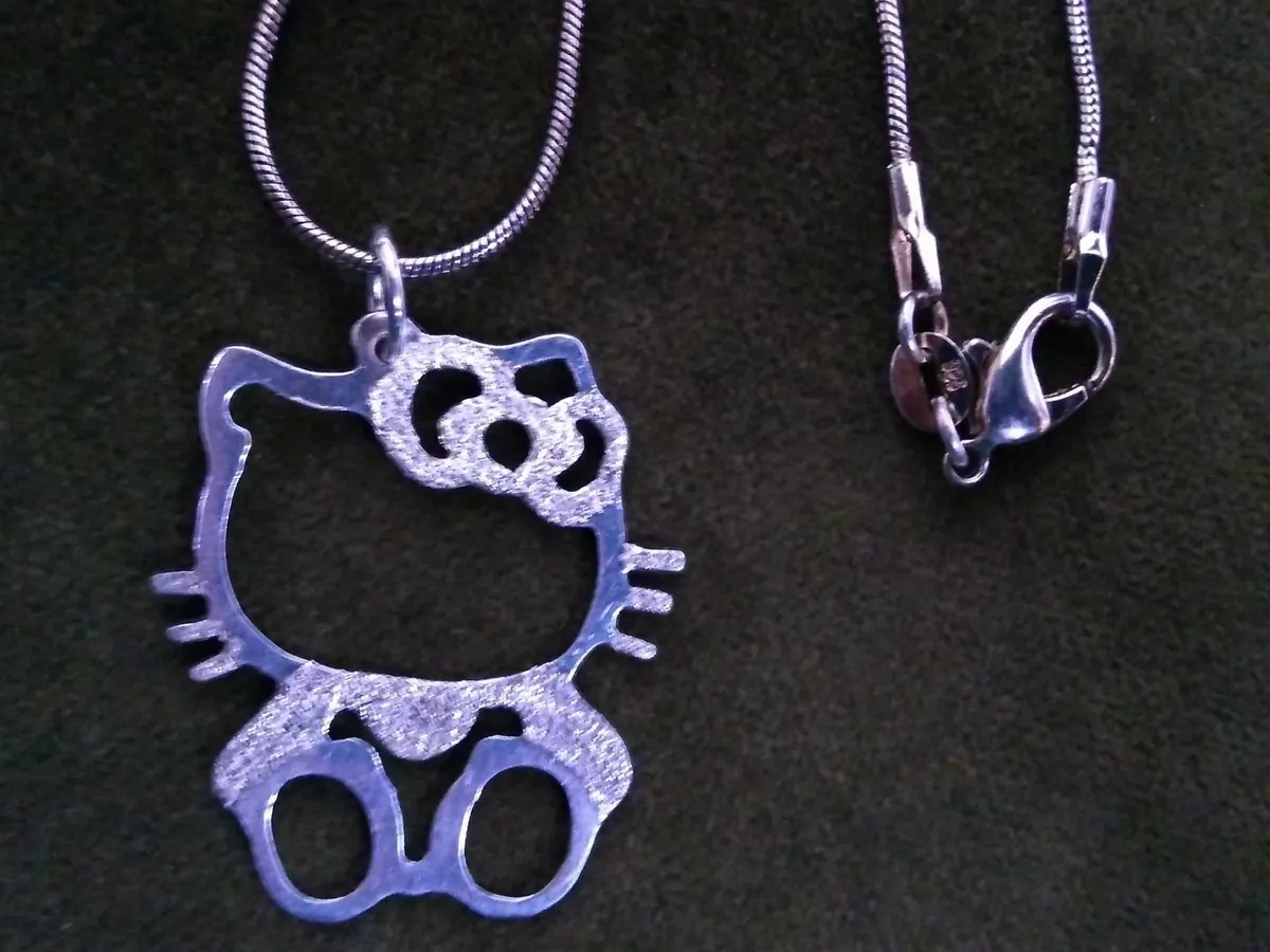 Vintage 925 Silver Hello Kitty Necklace - Image 3