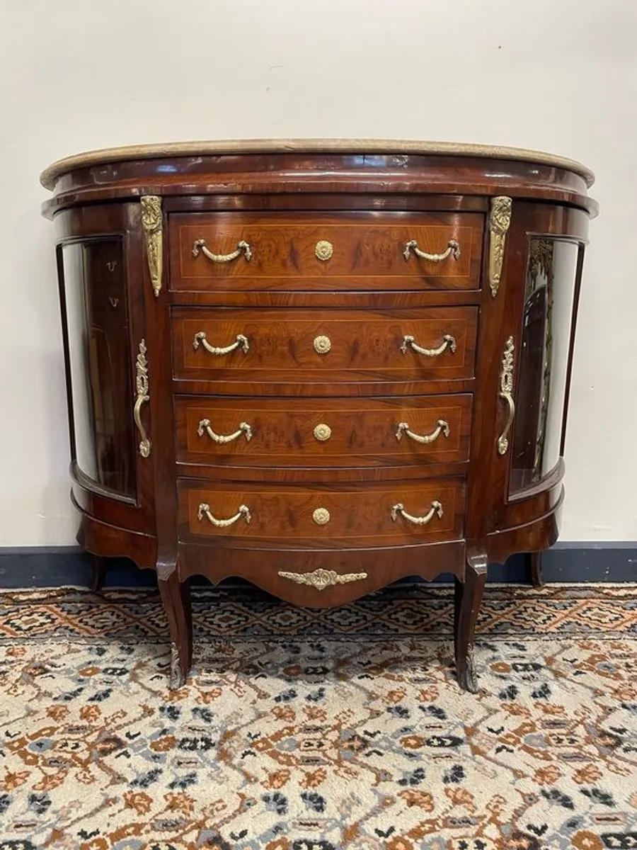 Demilune Marble Top Mahogany Commode - Image 1