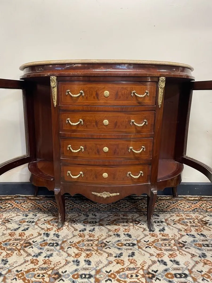 Demilune Marble Top Mahogany Commode - Image 3