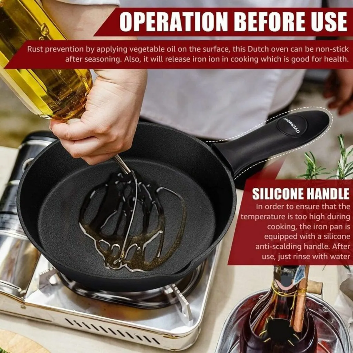 Pre-Seasoned Cast Iron Skillets (set of 3) - Image 3