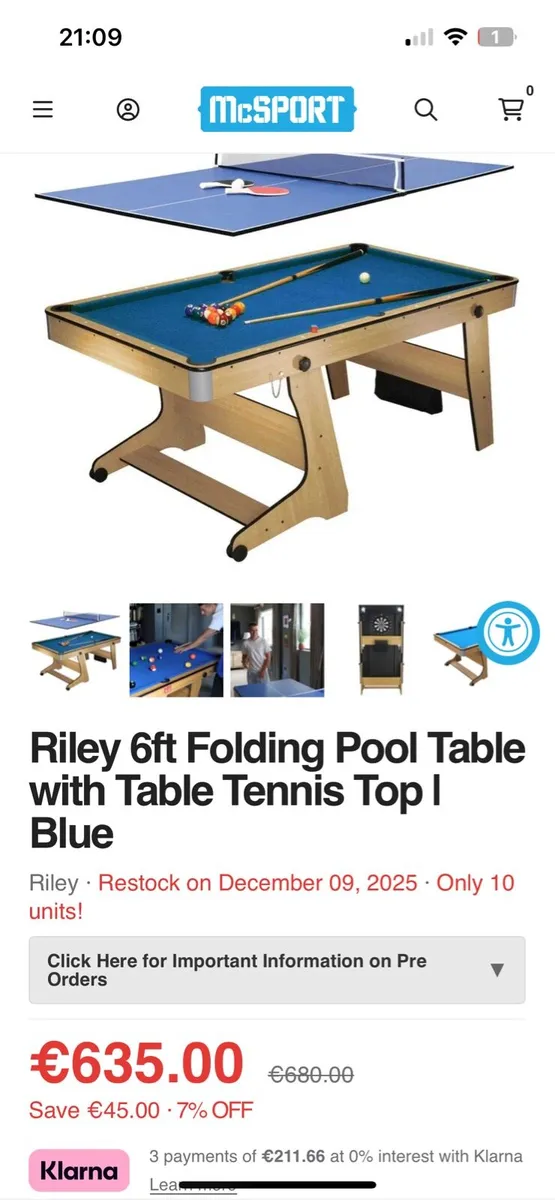 Foldable pool table - Image 1