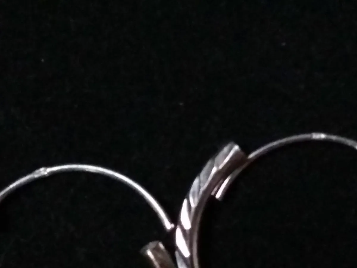 Vintage 925 Silver Fancy Creole Hoop Earrings - Image 3