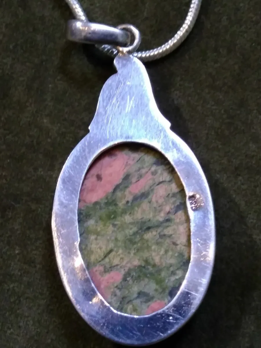 Vintage 925 Silver Unikite Necklace - Image 3