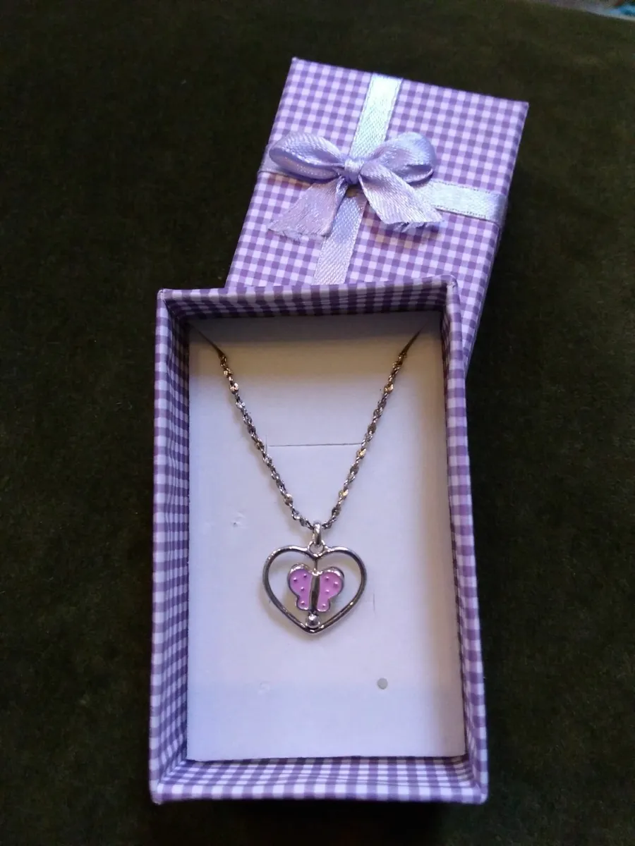 Vintage 925 Silver Butterfly Fob Necklace - Image 1