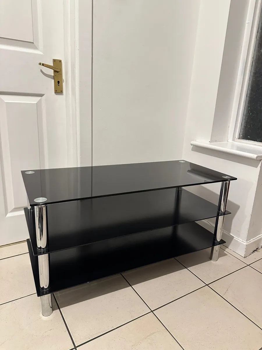 Black Glass TV / Display Table - Image 1