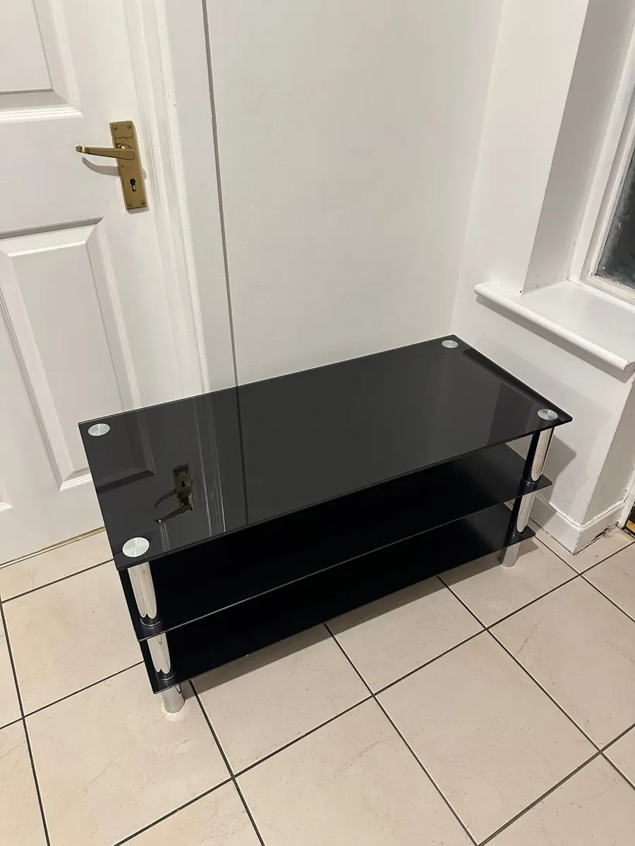 Black Glass TV / Display Table - Image 2