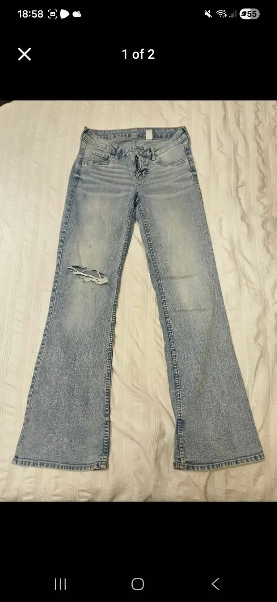 Light Blue Bootcut Jeans - Size 10 - Image 1