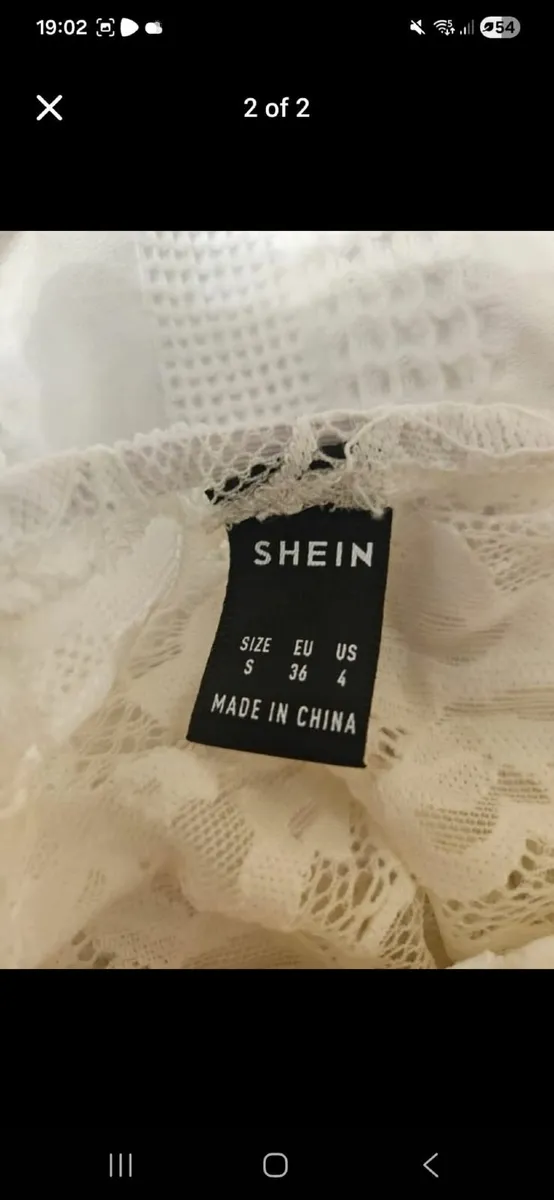 Shein White Lace Crop Top - Size 8 - Image 2