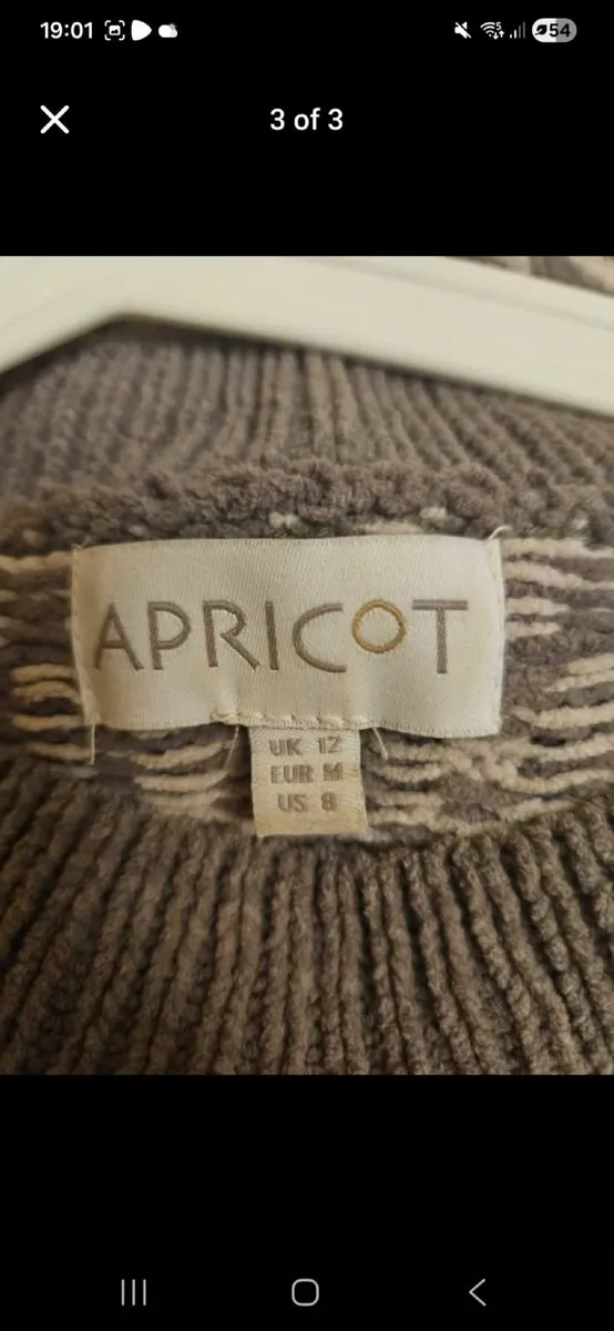 Apricot Grey Knit Jumper - Size 12 - Image 2