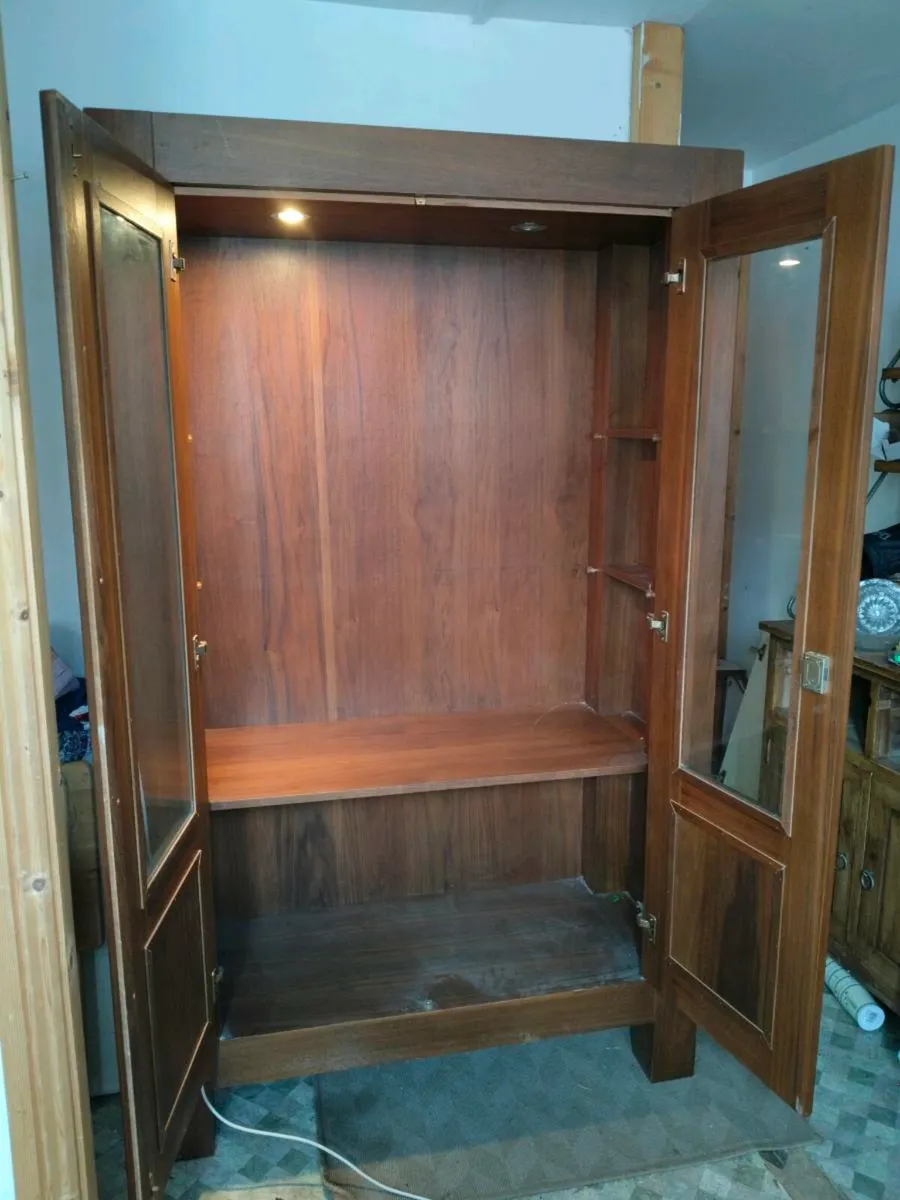 Teak solid timber cabinet.  With 1 glass shelf
and - Image 3