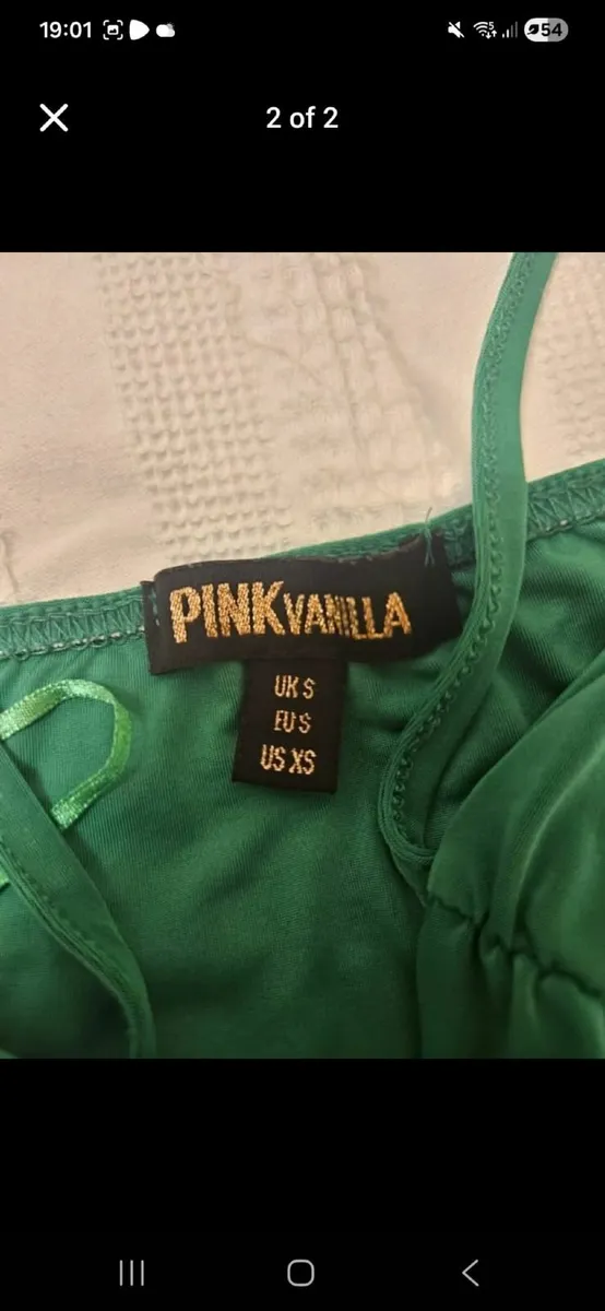 Pink Vanilla Green Ruched Bodysuit - Size 8 - Image 2