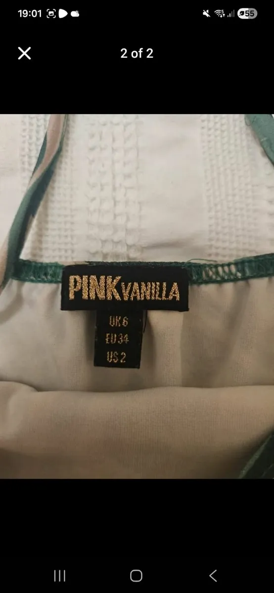 Pink Vanilla Green Swirl Print Cami Top - Size 8 - Image 2