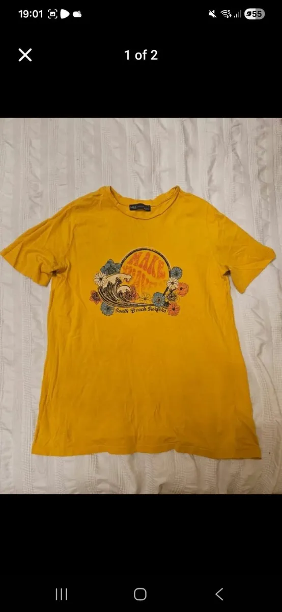 M&S Collection Yellow Graphic T-Shirt - Size 12 - Image 1