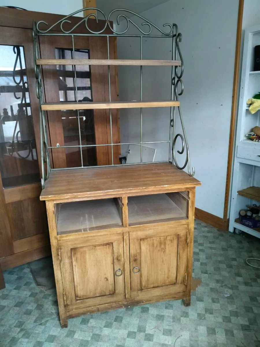 Kitchen display cabinet With Iron sides. Solid tim - Image 1