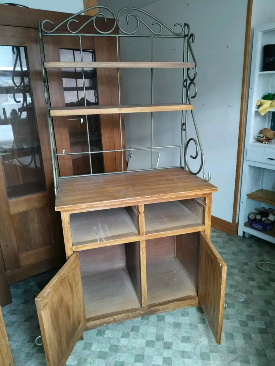 Kitchen display cabinet With Iron sides. Solid tim - Image 2