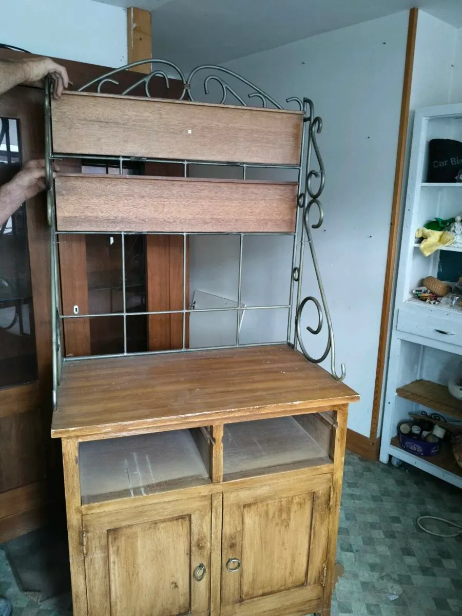 Kitchen display cabinet With Iron sides. Solid tim - Image 3