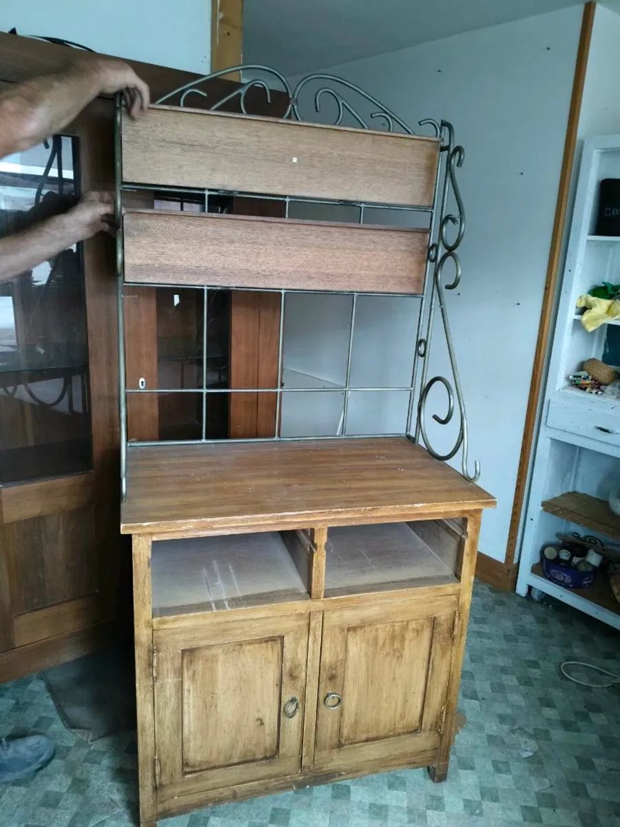 Kitchen display cabinet With Iron sides. Solid tim - Image 4