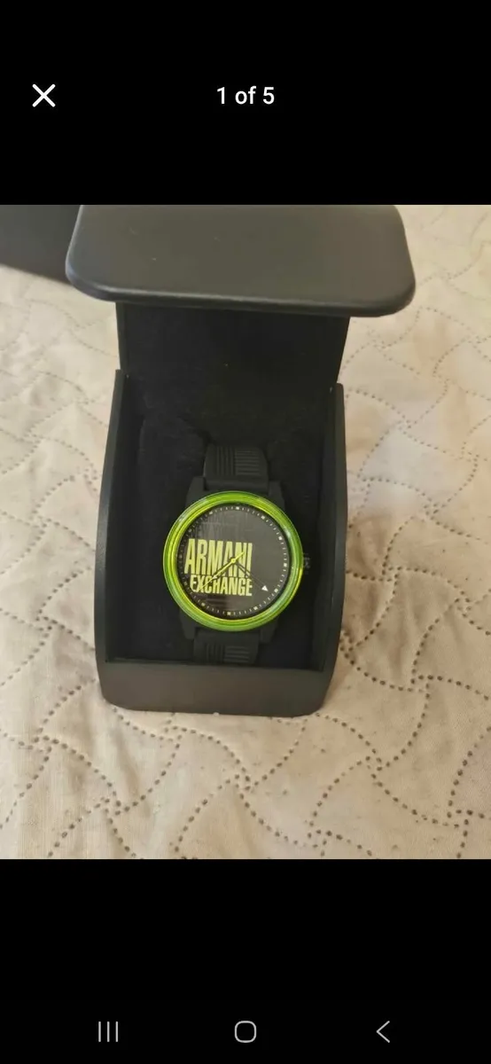 Armani Exchange Men's Watch - Black & Neon Yellow - Image 1