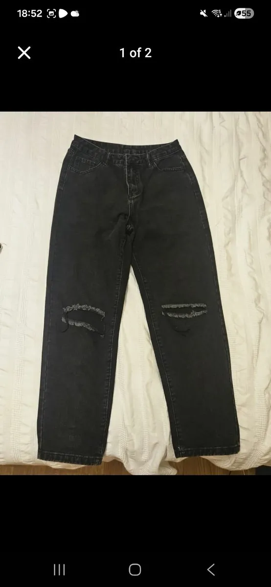 Shein Black Ripped Jeans - Size M - Image 1