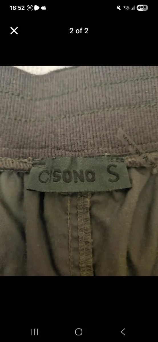 Khaki Green Cargo Pants - Size S - Image 2